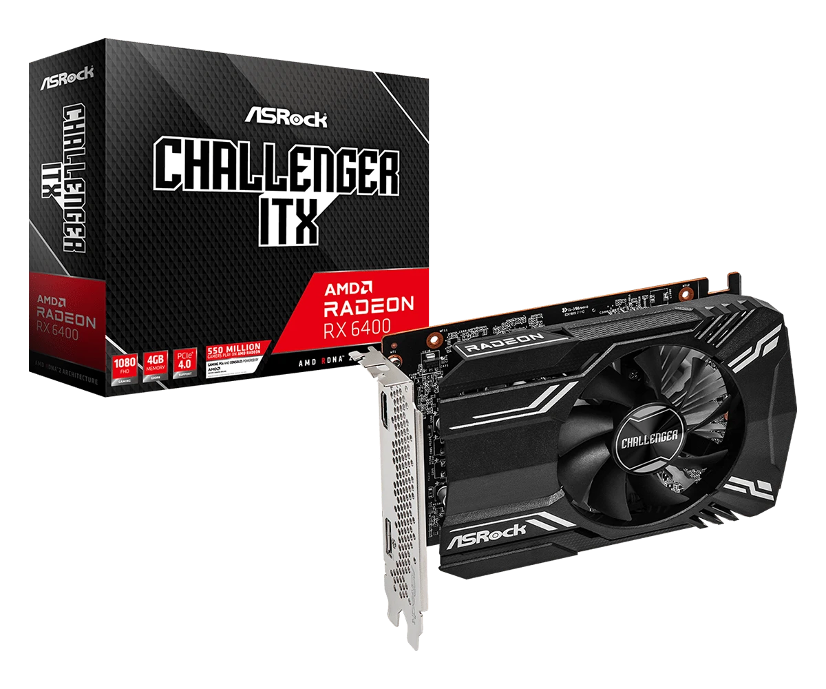 ASRock AMD Radeon RX 6400 Challenger ITX 4GB